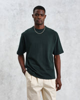 wax london men's Milton - Dark Green Emerised Organic Cotton T-Shirt
