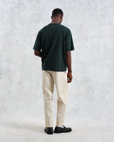 wax london men's Milton - Dark Green Emerised Organic Cotton T-Shirt