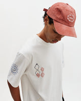 wax london men's Milton - Ecru Sun Doodle Organic Cotton Graphic T-Shirt