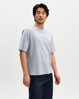wax london men's Milton - Light Blue Organic Compact Cotton T-Shirt