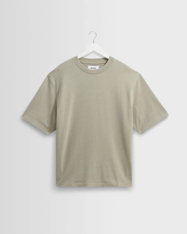 wax london men's Milton - Light Sage Organic Emorised Cotton T-Shirt