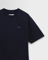 wax london men's Milton - Navy Varsity Applique Graphic T-Shirt
