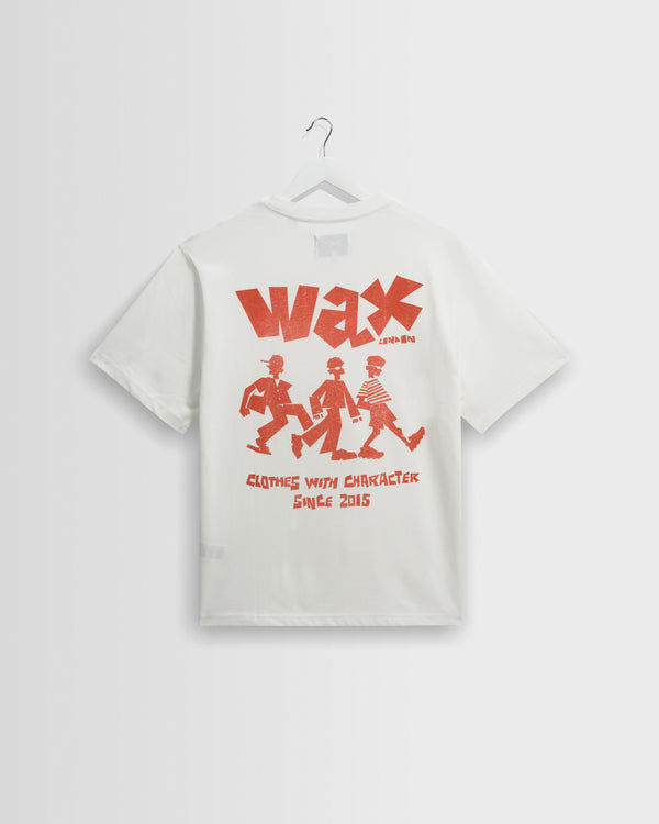 wax london men's Milton - Off White Character Graphic T-Shirt