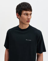 wax london men's Milton - Washed Black Organic Cotton Cove Graphic T-Shirt