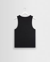 wax london men's Montague - Black Ribbed Organic Cotton Vest