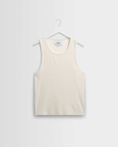 Montague - Ecru Ribbed Organic Cotton Vest