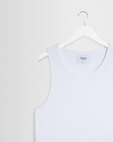 wax london men's Montague - White Ribbed Organic Cotton Vest