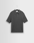 Naples - Grey Marl Diamond Stripe Knitted Polo