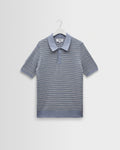 Naples - Light Blue Mini Geometric Knitted Polo