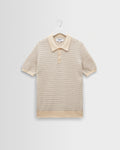 Naples - Natural Mini Geometric Knitted Polo