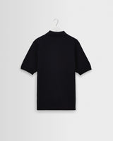 wax london men's Naples - Navy Retro Diamond Knitted Polo
