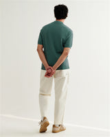 wax london men's Naples - Sea Green Retro Diamond Knitted Polo
