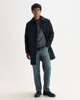 wax london men's Navarino - Dark Navy Water Repellent Twill Mac