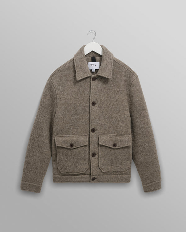 wax london men's Newgate - Light Brown Melange Wool Jacket