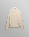 Oban - Ecru Diamond Stripe Knitted Polo