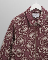wax london men's Park - Burgundy And Ecru Floral Jacquard Jacket