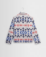 wax london men's Park - Ecru And Multicolour Aztec Jacquard Jacket