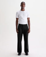 wax london men's Piper - Black Wool Blend Twill Trouser