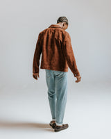 wax london men's Robin - Brown Suede Chore Jacket