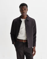 wax london men's Rockley - Black Floral Quilted Cotton Overshirt