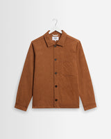 wax london men's Rockley - Rust Honeycomb Jacquard Overshirt