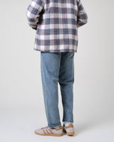 wax london men's Russell - Blue Wash Selvedge Straight Fit Denim Jeans