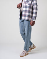 wax london men's Russell - Blue Wash Selvedge Straight Fit Denim Jeans