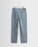 wax london men's Russell - Light Blue Wash Straight Fit Denim Jeans