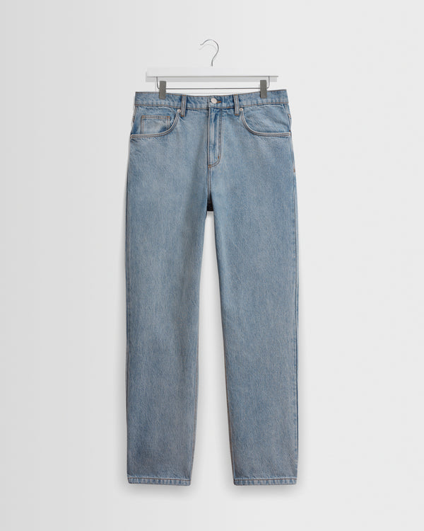 wax london men's Russell - Light Blue Wash Straight Fit Denim Jeans