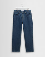 wax london men's Russell - Mid Blue Straight Fit Denim Jeans