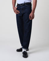 wax london men's Russell - Rinse Wash Selvedge Straight Fit Denim Jeans