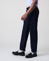 wax london men's Russell - Rinse Wash Selvedge Straight Fit Denim Jeans