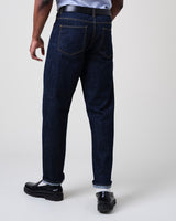 wax london men's Russell - Rinse Wash Selvedge Straight Fit Denim Jeans