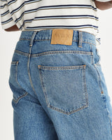 wax london men's Russell - Vintage Blue Straight Fit Denim Jeans