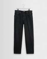 wax london men's Russell - Washed Black Straight Fit Denim Jeans
