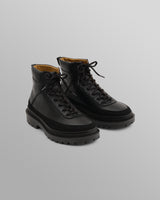 wax london men's S.T. Valentin - Black Grain Leather Outset Boot