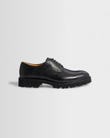 wax london men's S.T. Valentin - Black Grained Italian Leather Derby Shoes