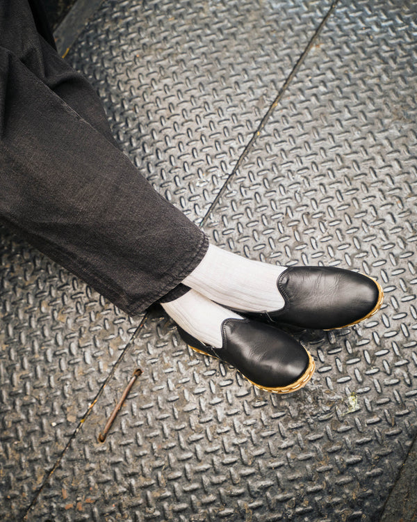 wax london men's Sabah – Glove Black Leather Shoes