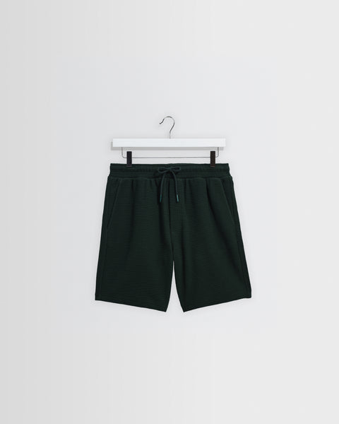 Sam - Bottle Green Textured Waffle Shorts