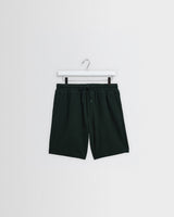 wax london men's Sam - Bottle Green Textured Waffle Shorts