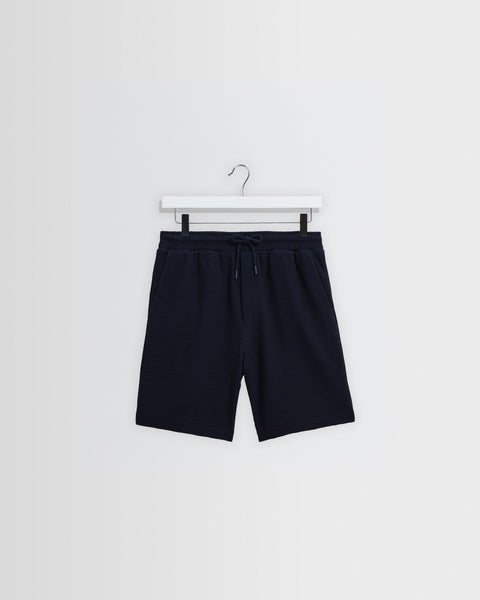Sam - Navy Textured Waffle Shorts