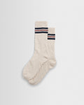 Sandwell - Chaussettes en coton à rayures écru chiné et bleu marine