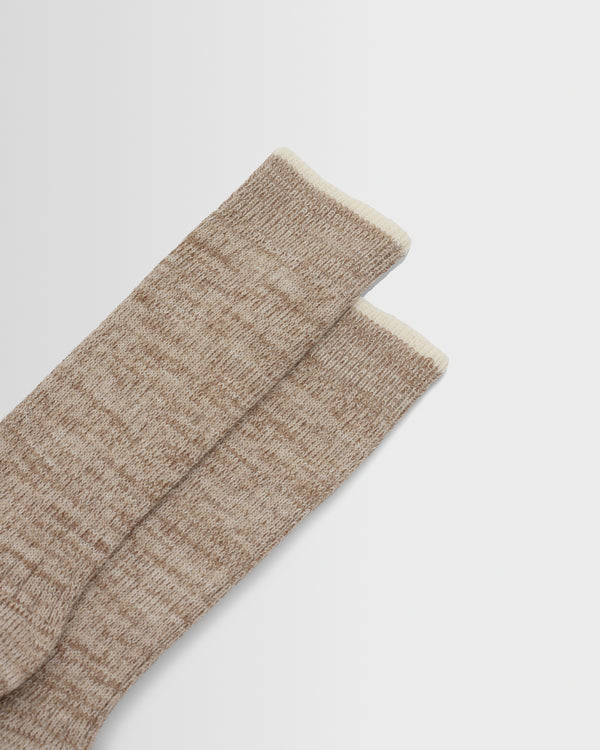 wax london men's Sandwell - Ecru Twisted Cotton Socks