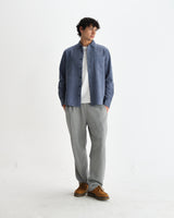 wax london men's Shelly - Blue Seersucker Corduroy Shirt