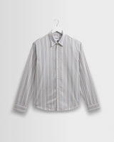 wax london men's Shelly - Light Blue Dobby Stripe Cotton Shirt