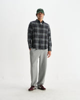 wax london men's Shelly - Navy And Multicolour Seersucker Flannel Shirt