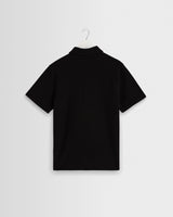wax london men's Shore - Black Textured Short-Sleeve Polo Shirt