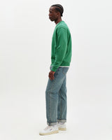 wax london men's Sidney - Washed Green Loopback Cotton Sweatshirt