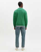 wax london men's Sidney - Washed Green Loopback Cotton Sweatshirt