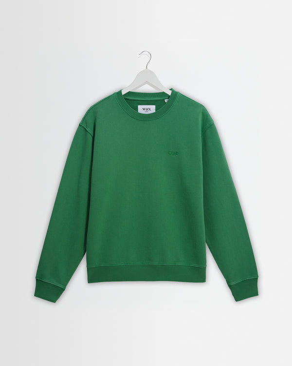 wax london men's Sidney - Washed Green Loopback Cotton Sweatshirt